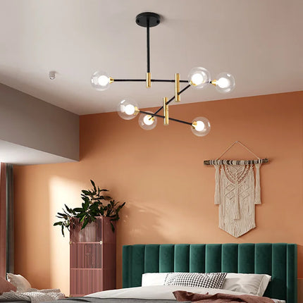 Lustre suspension en verre moderne à forme géométrique nordique — LZ4X9P