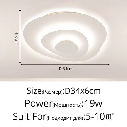 Lustre LED moderne à anneaux ondulés pour salon intérieur — LZ4X9T2
