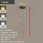 7 têtes / Corps de lampe doré / Blanc froid, pas de télécommande