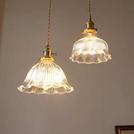 Suspension en verre vert foncé rétro avec finition laiton pour salle à manger et bar — LZ4X9M