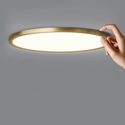Plafonnier LED rond minimaliste en cuivre pour couloir et allée — LZ4X9T1
