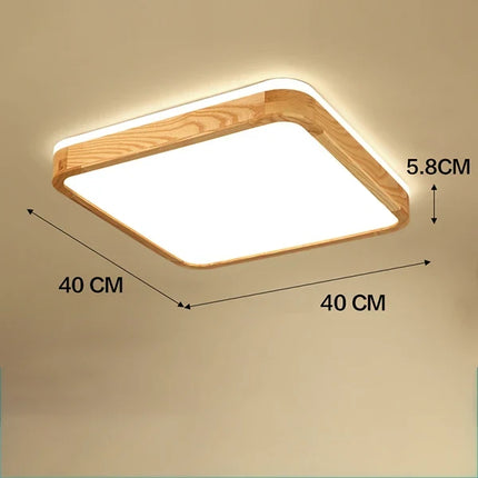 Plafonnier LED ultra-fin en bois massif style japonais 2021 — LZ4X9M