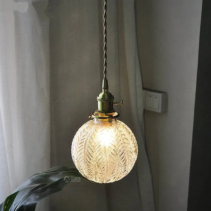 Suspension décorative en verre et cuivre style nordique rétro — LZ4X9P