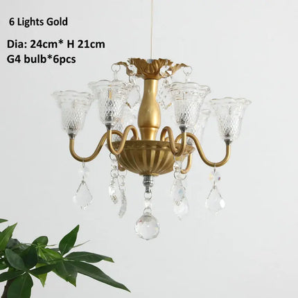 Suspension mini créative avec abat-jour en verre et cristal — LZ4P9XQ