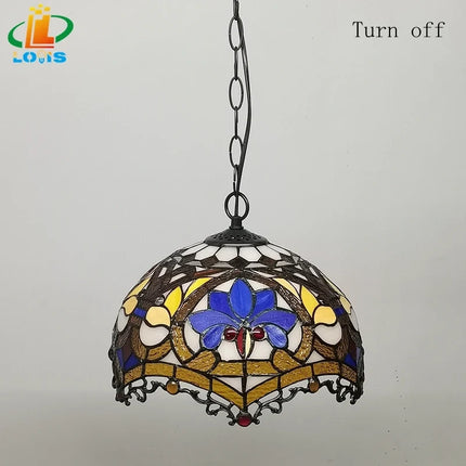 Lustre style Tiffany motif dragon à pétales pour intérieur — LZ4QJ7