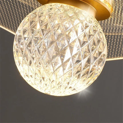 Lustre moderne LED en acrylique et cuivre forme feuille de lotus — LZ7XQ2