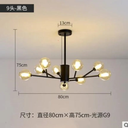 Lustre suspension globe industriel en verre et fer noir vintage — LZ4X9T2