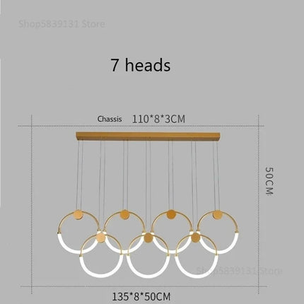 Suspension lustre nordique anneau doré moderne — LZ4P9X