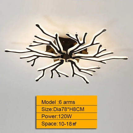 Lustre moderne à bras multiples en aluminium avec télécommande — LZ4X9T