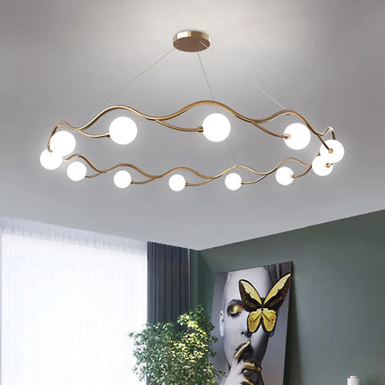 Lustre en verre blanc pour décoration intérieure moderne — LZ4X9J