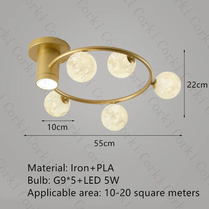 Plafonnier design en métal noir et doré avec globe blanc pour intérieur moderne — LZ4X9M