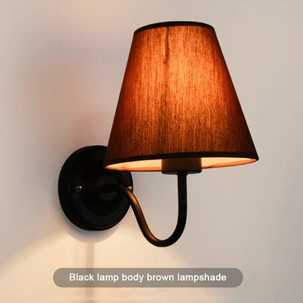 Applique murale LED rétro américaine en tissu avec abat-jour européen — LZ4X9P2
