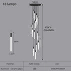 18 lampes / Noir / Lumière blanche
