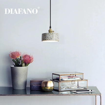 Suspension moderne en ciment blanc pour bar et cuisine E27 — LZ4X9T2