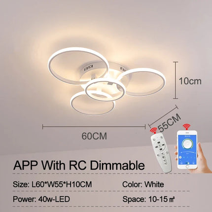 Plafonnier anneaux à LED