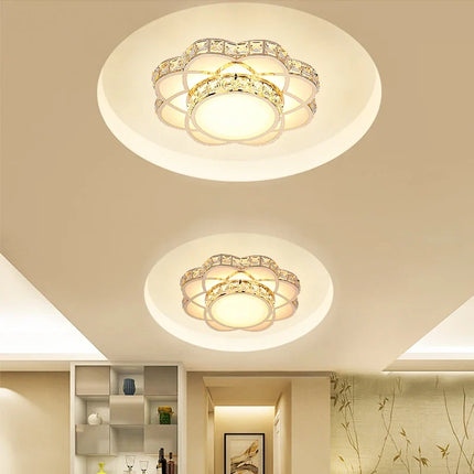 Plafonnier LED intelligent à motif floral en cristal moderne — LZ4X9QJ