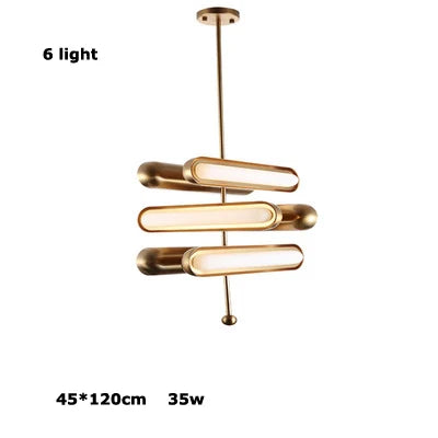 Lustre suspension Art déco doré en fer et verre pour salle à manger — LZ4X9M
