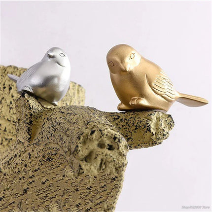 Applique murale chinoise en résine avec oiseaux et rotin décoratif — LZ4X9P