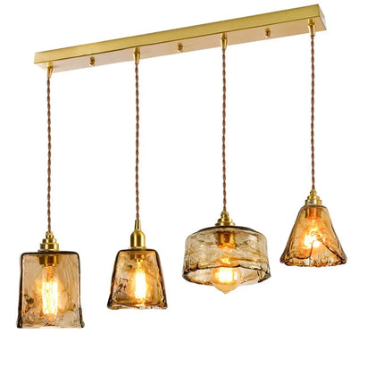 Suspension réglable style japonais bois et cuivre vintage — LZ4X9T2