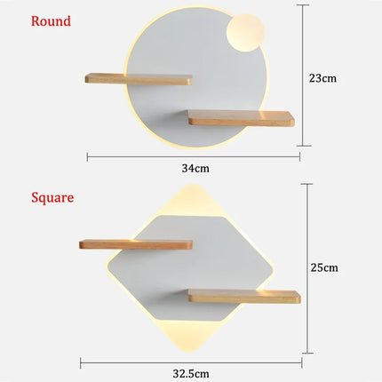 Applique murale LED nordique avec étagère intégrée et chargeur USB — LZ4X9P2