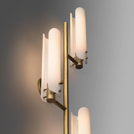 Applique murale Art déco cuivre et blanc avec éclairage LED pour chambre — LZ4X9M