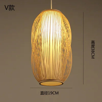 Lustre suspension en bambou style zen pour ambiance relaxante — LZ7D9X