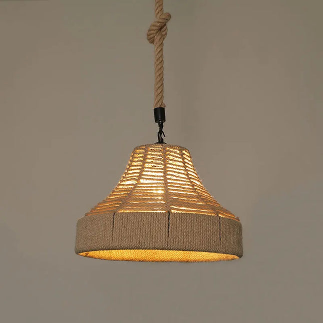 Suspension vintage en corde de chanvre pour décoration intérieure — LZ4X9M