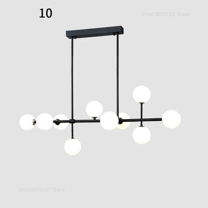 Lustre nordique en fer avec boule de verre LED pour restaurant — LZ4P9XQ