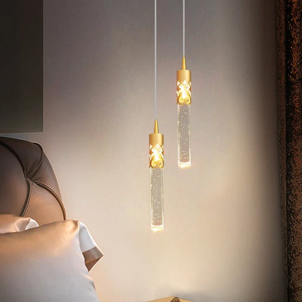 Suspension en cristal de luxe avec télécommande pour chevet Kistchen Island LED — LZ4D9X