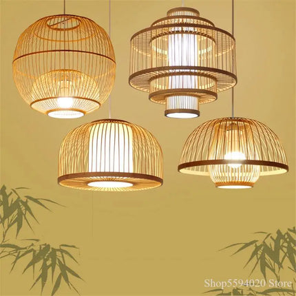 Suspension lumineuse en bois style chinois pour restaurant japonais — LZ4G7T9