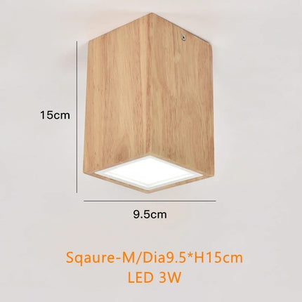 Spot Led rond en bois au design nordique