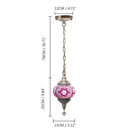 Suspension artisanale en verre mosaïque style méditerranéen — LZ4X9QJ