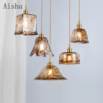 Suspension en verre style industriel rétro pour intérieur décoratif — LZ4X9P