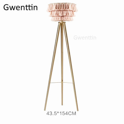 Lampadaire décoratif en fil de soie avec trépied style nordique — LZ4X9M