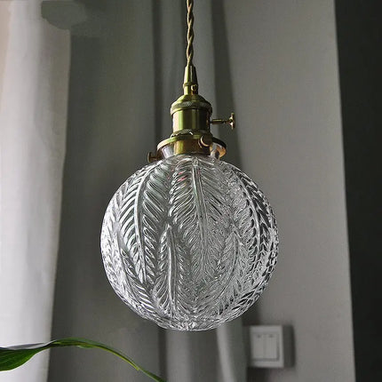 Suspension décorative en verre et cuivre style nordique rétro — LZ4X9P