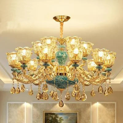 Lustre en cristal et céramique pour éclairage élégant — LZ4P7XQ