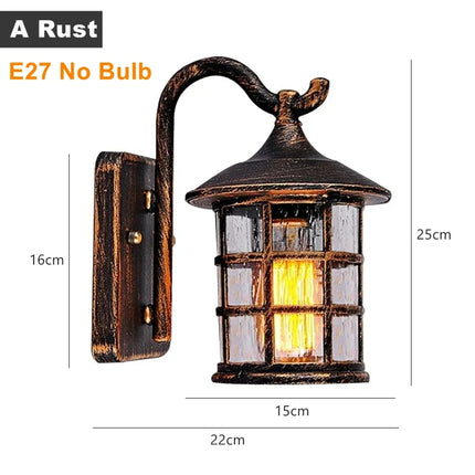 Applique murale LED rustique en fer vintage pour intérieur et extérieur — LZ4X9P2