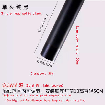 Suspension LED tube longue pour cuisine et bar — LZ4X9P2