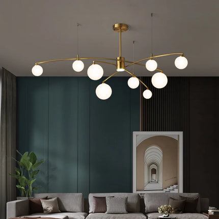 Lustre moderne en métal et verre pour intérieur contemporain — LZ4X9Q