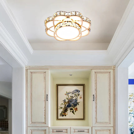 Plafonnier LED intelligent à motif floral en cristal moderne — LZ4X9QJ