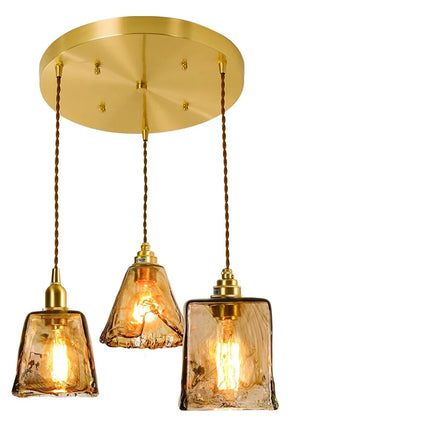 Suspension réglable style japonais bois et cuivre vintage — LZ4X9T2