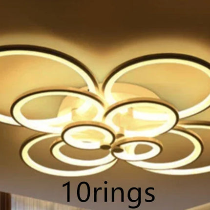 Lustre LED moderne à anneaux ronds pour éclairage intérieur — LZ4T9QJ2