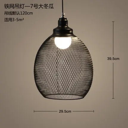 Lustre industriel cage oiseau en fer style loft rétro minimaliste — LZ4P9XJ