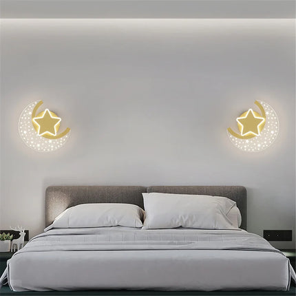 Applique murale LED en forme d’étoile et lune pour déco intérieure — LZ4X9T2