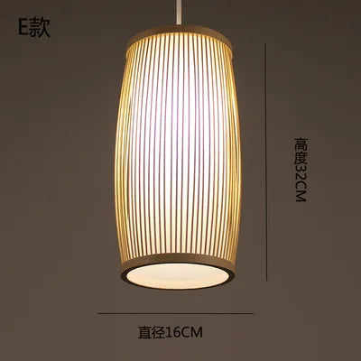 Lustre suspension en bambou style zen pour ambiance relaxante — LZ7D9X