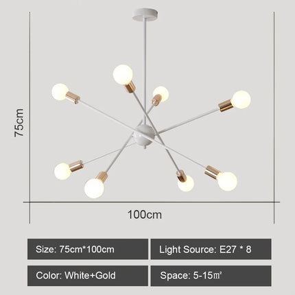 Lustre suspension LED style industriel spoutnik créatif — LZ4X9J