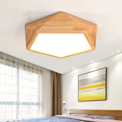 Plafonnier LED rondins design nordique géométrique creux — LZ4X9P2