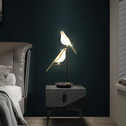 Lampadaire LED postmoderne oiseau doré galvanoplastie pour salon et chambre — LZ4X9J