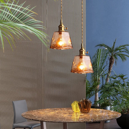 Suspension en verre au design rétro et texture créative — LZ4D9XQ
