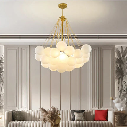Lustre suspension en verre à bulles style nordique pour intérieur moderne — LZ4X9P